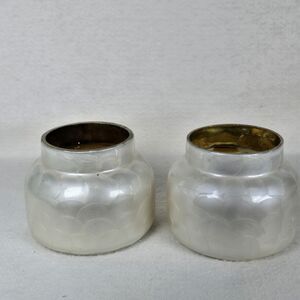 Anthropologie Capri Blue Volcano Candle Iridescent White Gold Medium 4.5 x 3.5